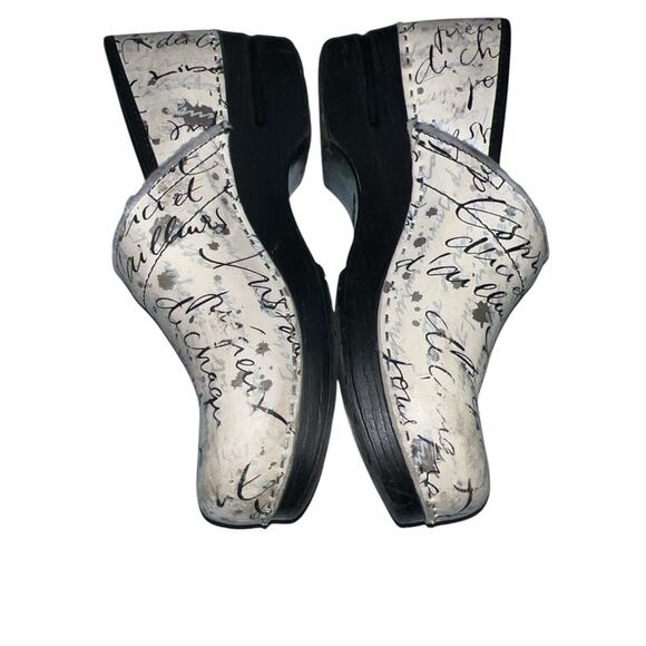 DANSKO Unique French Paris Scripted Women's Mules Cream and Black Women’s 40 9.5 - Picture 7 of 7